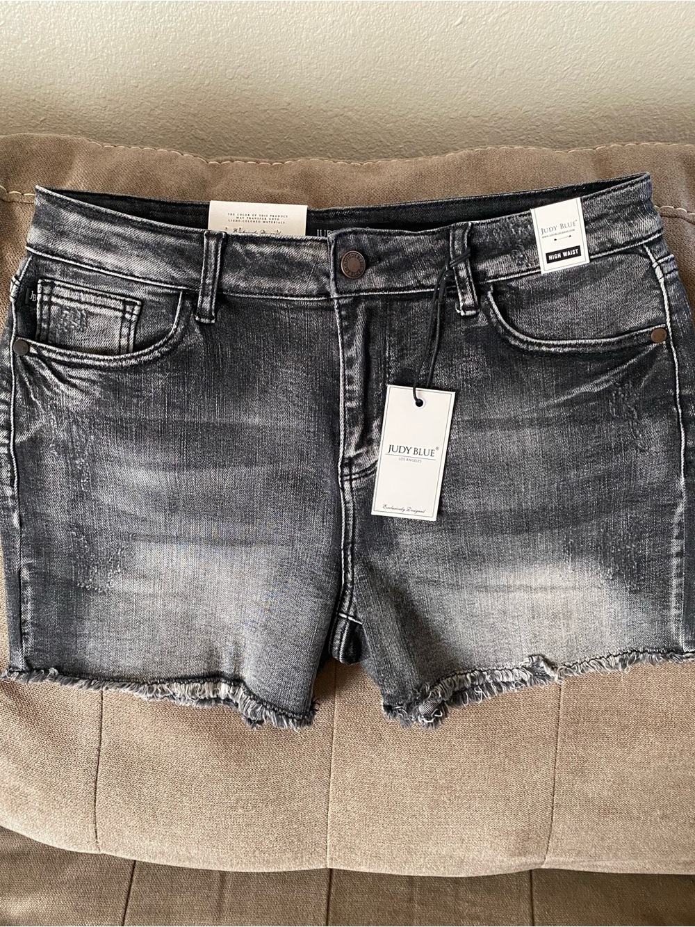 Judy Blue Black Washed High-Rise Denim Shorts